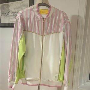 SWAthletic Striped Pink and Green Zip-Up Jacket